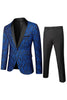 Load image into Gallery viewer, Black Jacquard Shawl Lapel Men&#39;s 2 Pieces Suits