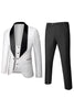 Load image into Gallery viewer, White Men&#39;s 3-Piece Suits Jacquard Tuxedo