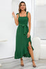 Load image into Gallery viewer, Spaghetti Straps Green Summer Dress with Belt