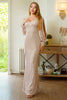 Load image into Gallery viewer, Glitter Mermaid Long Sleeves Apricot Formal Dress