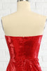 Load image into Gallery viewer, Sheath Sweetheart Red Sequins Prom Dress with Sequins