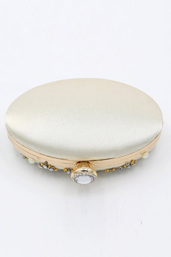 Champagne Beaded Pearls Party Clutch