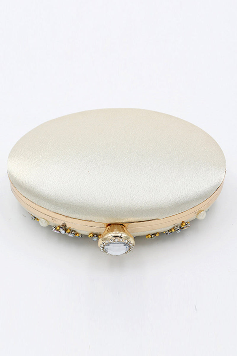 Load image into Gallery viewer, Champagne Beaded Pearls Party Clutch