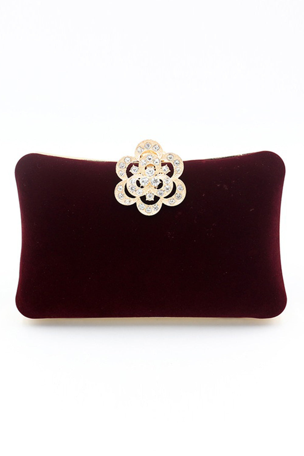 Burgundy Velvet Shoulder Chain Bag