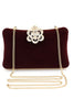 Load image into Gallery viewer, Burgundy Velvet Shoulder Chain Bag