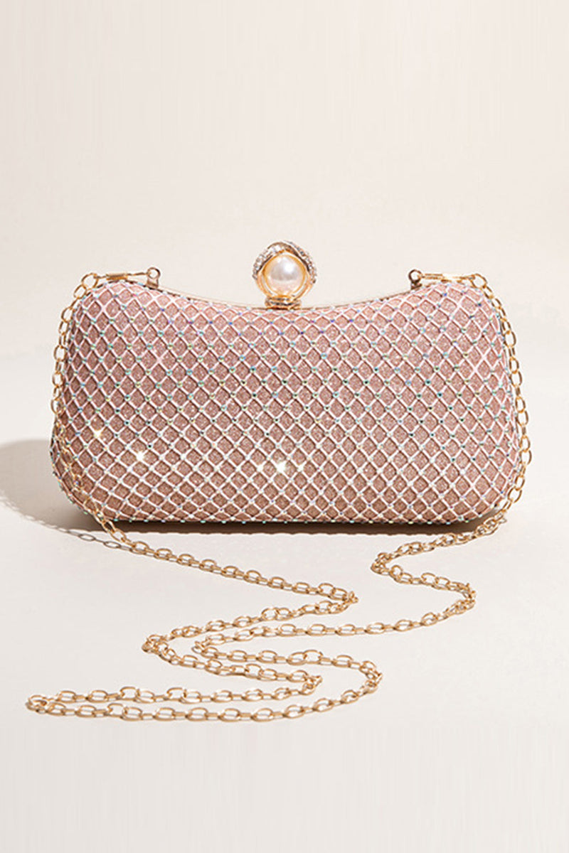 Load image into Gallery viewer, Glitter Blush Beaded Party Clutch