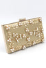 Load image into Gallery viewer, Golden Beaded Pearls Party Clutch