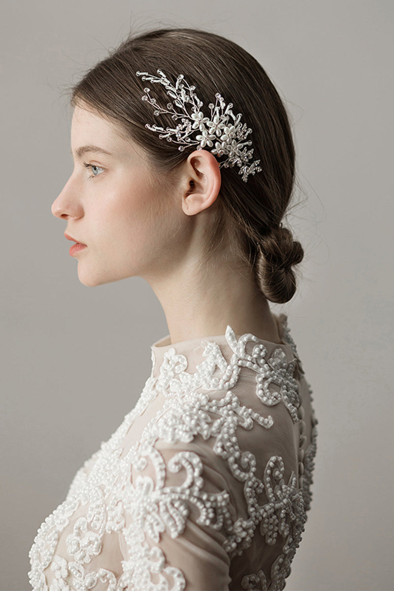 Load image into Gallery viewer, Handmade Pearl Flower Bridal Hair Accessories