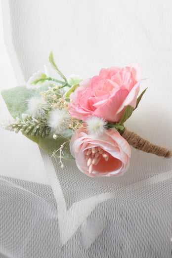 Blush Flower Wrist Corsage For Wedding