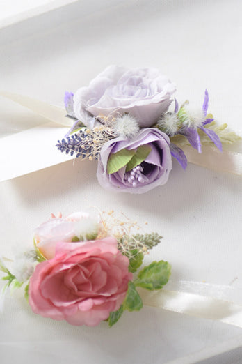 Blush Flower Wrist Corsage For Wedding