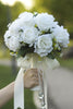 Load image into Gallery viewer, White Rose Bridesmaid Bouquet