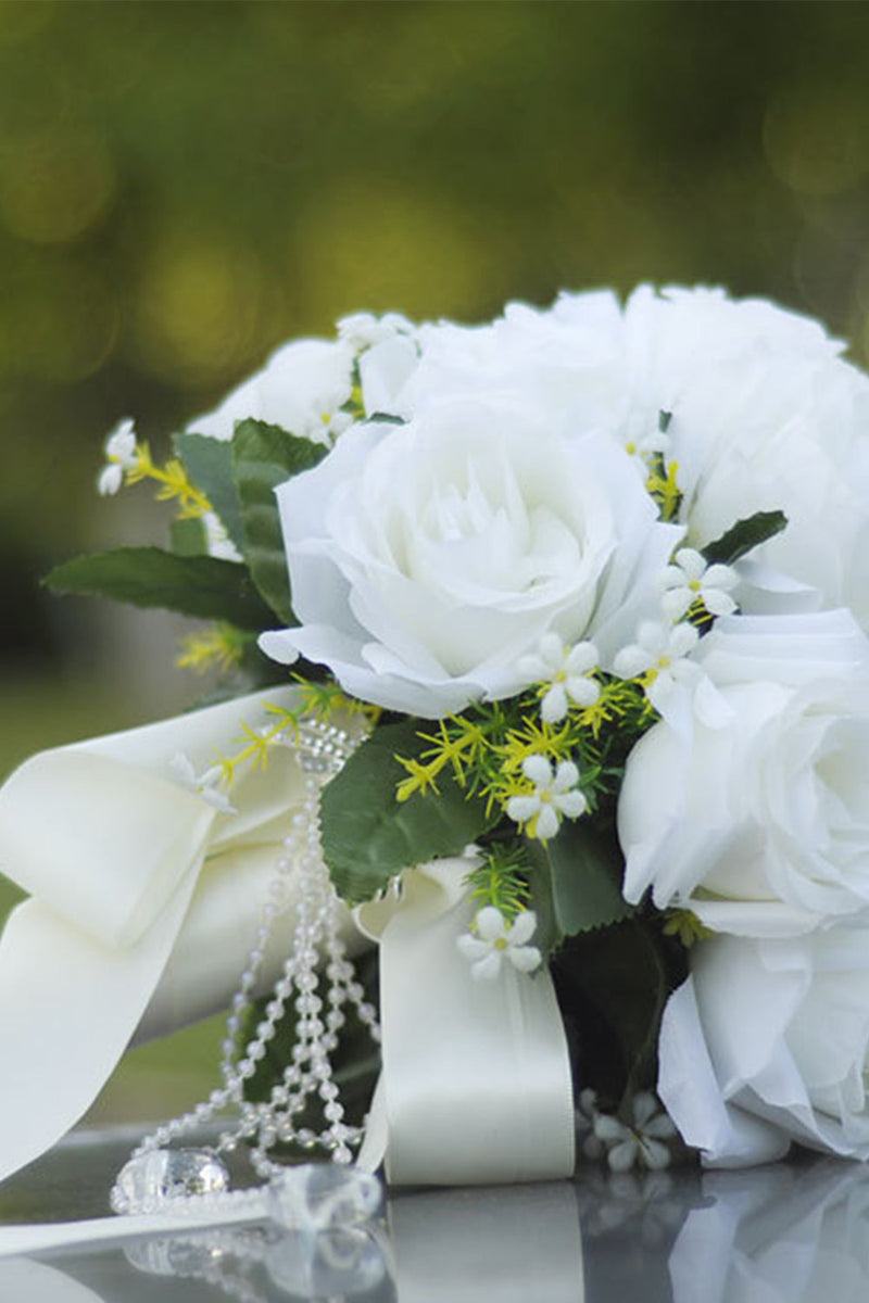 Load image into Gallery viewer, White Rose Bridesmaid Bouquet