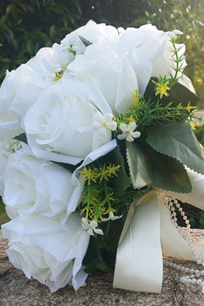 Load image into Gallery viewer, White Rose Bridesmaid Bouquet