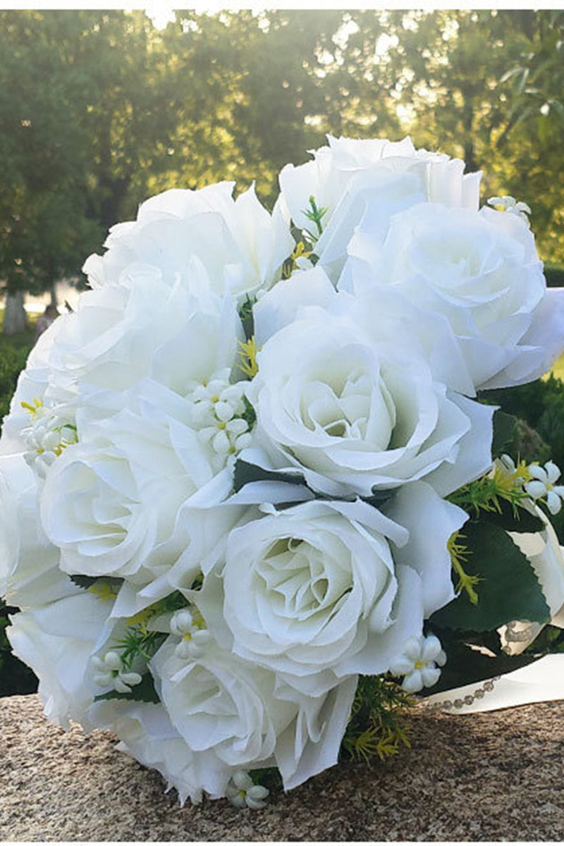 Load image into Gallery viewer, White Rose Bridesmaid Bouquet