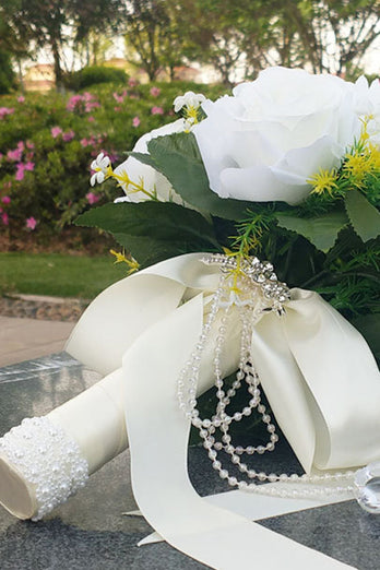 White Rose Bridesmaid Bouquet