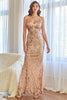 Load image into Gallery viewer, Black and Gold Sequins Mermaid Prom Dress