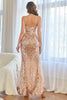 Load image into Gallery viewer, Black and Gold Sequins Mermaid Prom Dress