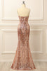 Load image into Gallery viewer, Rose Gold Sequins Long Prom Dress