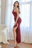 Load image into Gallery viewer, Red Sequins Mermaid Long Prom Dress with Ruffles