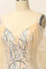 Load image into Gallery viewer, Mermaid Off the Shoulder Apricot Prom Dress with Sequins