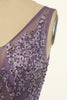 Load image into Gallery viewer, Tulle Purple A-line Prom Dress with Beading