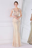 Load image into Gallery viewer, Gold Sequins Sheath Prom Dress with Fringes