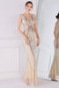 Load image into Gallery viewer, Gold Sequins Sheath Prom Dress with Fringes