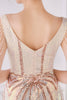 Load image into Gallery viewer, Gold Sequins Sheath Prom Dress with Fringes