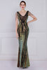 Load image into Gallery viewer, Black Sheath Sequins Prom Dress with Fringes