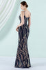 Load image into Gallery viewer, Navy Spaghetti Straps Mermaid Prom Dress