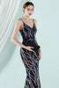 Load image into Gallery viewer, Navy Spaghetti Straps Mermaid Prom Dress