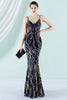 Load image into Gallery viewer, Navy Spaghetti Straps Mermaid Prom Dress