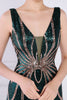 Load image into Gallery viewer, Dark Green Deep V Neck Prom Dress