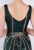 Load image into Gallery viewer, Dark Green Deep V Neck Prom Dress