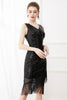 Load image into Gallery viewer, Sequins Glitter Black Saprkly Party Dress with Fringes