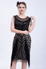 Load image into Gallery viewer, Black Glitter Sequins Cocktail Party Dress with Fringes