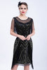 Load image into Gallery viewer, Black Glitter Sequins Cocktail Party Dress with Fringes