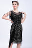 Load image into Gallery viewer, Black Glitter Sequins Cocktail Party Dress with Fringes