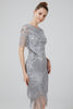 Load image into Gallery viewer, Blush Sequins Sparkly Party Dress with Fringes