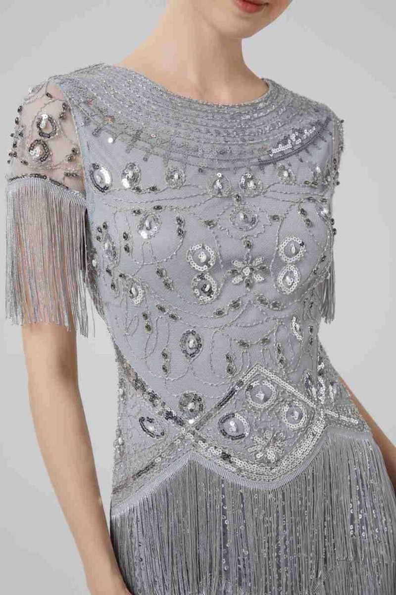 Load image into Gallery viewer, Blush Sequins Sparkly Party Dress with Fringes