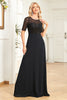 Load image into Gallery viewer, Sparkly Black Formal Dress with Short Sleeves