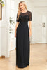 Load image into Gallery viewer, Sparkly Black Formal Dress with Short Sleeves