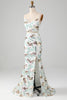 Load image into Gallery viewer, White Two-Piece Sparkly Mermaid Prom Dress with Slit