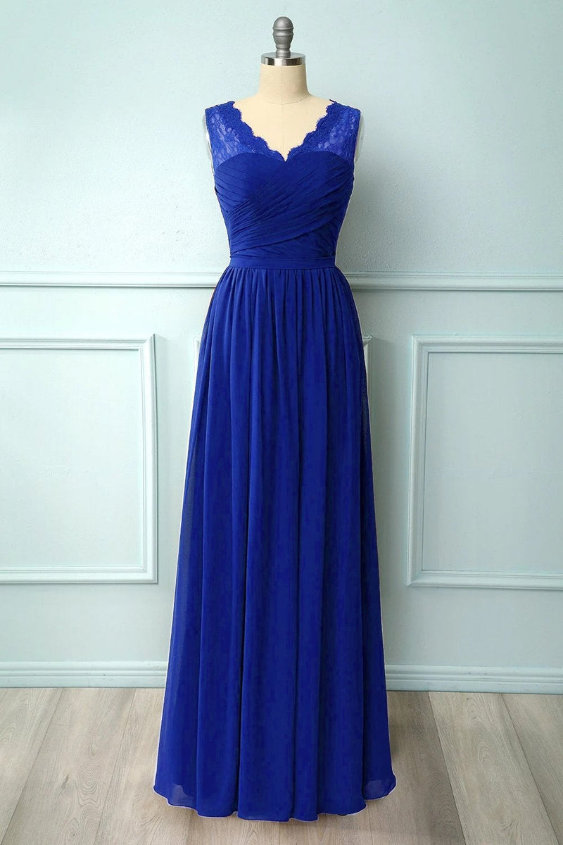 Load image into Gallery viewer, Long V-neck Bridesmaid Dress