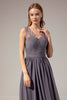 Load image into Gallery viewer, Long V-neck Bridesmaid Dress