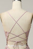 Load image into Gallery viewer, A Line Spaghetti Straps Blush Long Prom Dress with Appliques