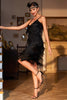 Load image into Gallery viewer, Black Spaghetti Straps Fringed Sequins Sparkly Party Dress