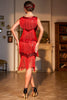 Load image into Gallery viewer, Red Fringed Sequins Sparkly Party Dress