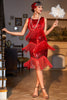 Load image into Gallery viewer, Red Fringed Sequins Sparkly Party Dress