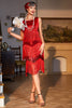 Load image into Gallery viewer, Red Fringed Sequins Sparkly Party Dress